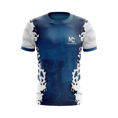 A detailed look at a sublimated jersey showing intricate design and colour vibrancy.