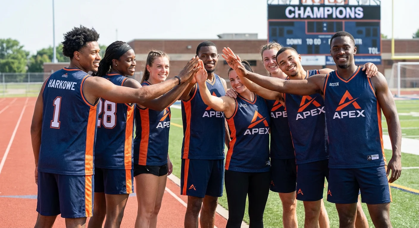 A team feeling confident and comfortable in their high-performance custom jerseys.